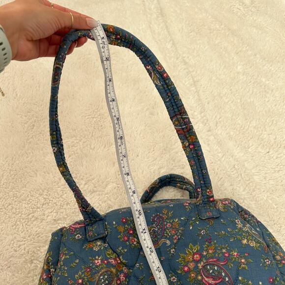 Small Blue Multicolor Paisley Mini Duffel Bag Soft Girl Cottage Core Aesthetic - Picture 7 of 7